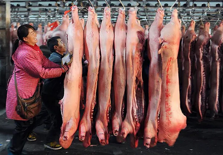 La producción china de carne de cerdo llegó a 57,94 millones de t