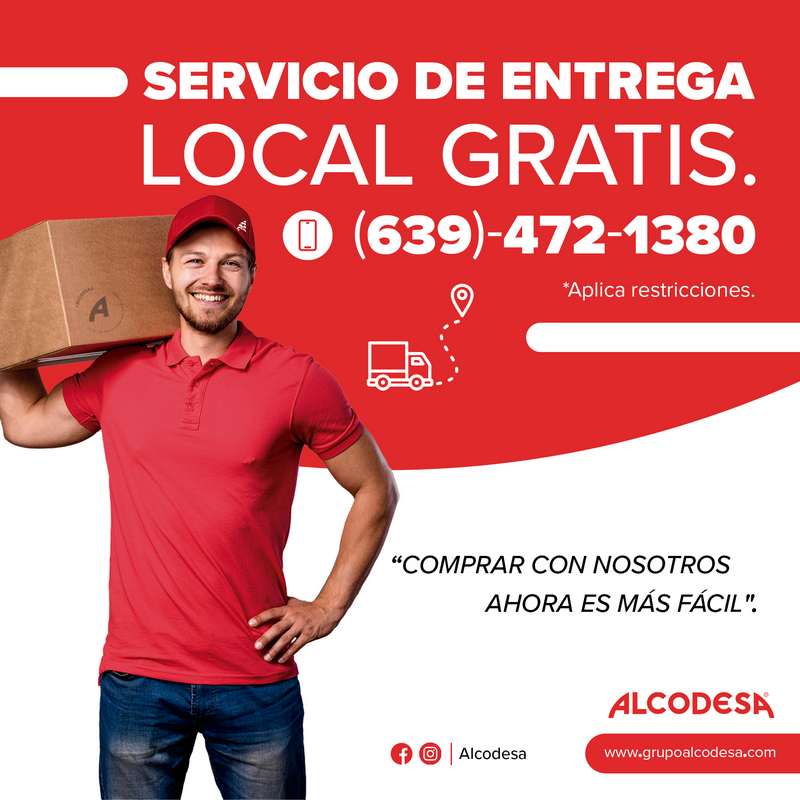 ALCODESA ahora te ofrece el servicio de entrega local gratis en el área de Delicias, ¡¡infórmate aquí!!