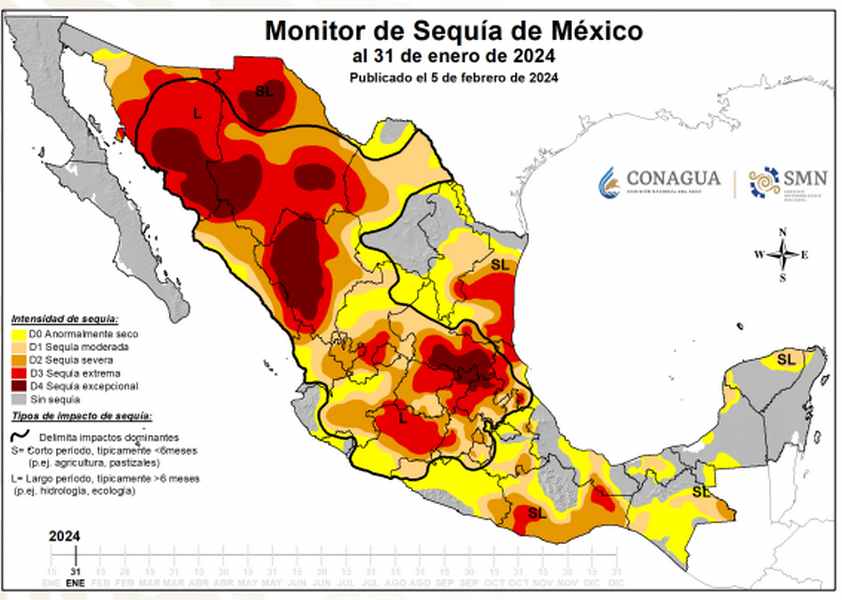 El Estado de Chihuahua al 100% en Sequía, de severa, extrema a excepcional: MSM