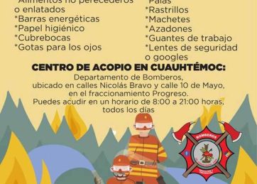 Abren Bomberos de Cuauhtémoc Centro de Acopio para Brigadistas que combaten Incendios de Temósachic y Guerrero